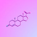 Progesterone chemical formula.