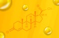 Progesterone chemical formula. Progesterone 3D Realistic chemical molecular structure