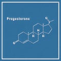 Progesterone Hormone Structural chemical formula Royalty Free Stock Photo