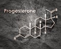 Progesterone molecule structure.