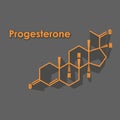 Progesterone molecule structure.