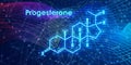 Progesterone molecule structure.