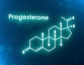 Progesterone molecule structure.