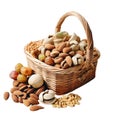 A basket of nuts and dates Royalty Free Stock Photo