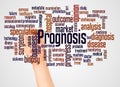 Prognosis word cloud and hand with marker concept