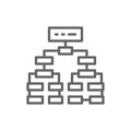 Program algorithm, flowchart plan, workflow mindmap line icon.