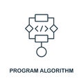 Program Algorithm line icon. Thin design style from programmer icon collection. Simple program algorithm icon for Royalty Free Stock Photo