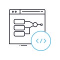 program algorithm line icon, outline symbol, vector illustration, concept sign Royalty Free Stock Photo