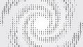 Program code. Computer background of numbers in the form of a spiral. Analytics, sorting, structuring, information transfer. Gray Royalty Free Stock Photo