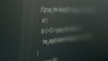 Program code on computer screen with software development database Royalty Free Stock Photo