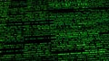 Program code of matrix on black background. Animation. Green text from set of codes providing matrix database. Large Royalty Free Stock Photo