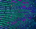 Program code PHP HTML CSS of site. Programming code abstract screen of software developer. IT coding on monitor screen. Data Royalty Free Stock Photo