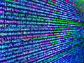 Program code and visual UI UX. Programming code screen of software developer. Soft listing view. Software concept. HTML5 concept