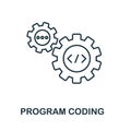 Program Coding line icon. Thin design style from programmer icon collection. Simple program coding icon for infographics Royalty Free Stock Photo