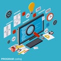 Program coding, SEO optimization, application development, web programming vector concept Royalty Free Stock Photo