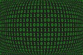Program datum background. Green programming binary coding with fisheye effect. vector illustration Royalty Free Stock Photo
