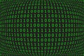 Program datum background. Green programming binary coding with fisheye effect. vector illustration