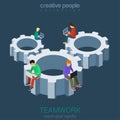 Program developers teamwork cogwheel connection concept