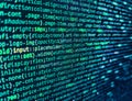 Program development concept. Developer working on program codes in office. Front-end applications in the color concept. Computing Royalty Free Stock Photo
