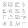 Program Development Line Icon Set