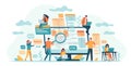 Program development team. Web or software developers, programmer and coding engineer work in group. IT-specialists write Royalty Free Stock Photo