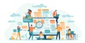 Program development team. Web or software developers, programmer and coding engineer work in group. IT-specialists write code Royalty Free Stock Photo