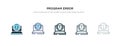 Program error icon in different style vector illustration. two colored and black program error vector icons designed in filled,