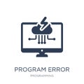 Program error icon. Trendy flat vector Program error icon on white background from Programming collection Royalty Free Stock Photo