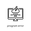 Program error icon. Trendy modern flat linear vector Program err Royalty Free Stock Photo