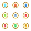 Program file icons set, cartoon style Royalty Free Stock Photo