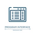 Program interface icon. Linear vector illustration from programming line craft collection. Outline program interface icon vector.