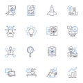 Program line icons collection. Code, Software, Application, Algorithm, Script, Debug, Compiling vector and linear Royalty Free Stock Photo