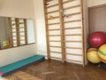 The program of medical rehabilitation. The room of physiotherapy exercises.