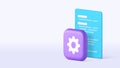 Program software development web site code setting option setup 3d icon realistic vector Royalty Free Stock Photo