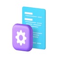 Program software development web site code setting option setup 3d icon realistic vector Royalty Free Stock Photo