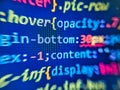 Program source code on monitor screen. Digital technology background. Abstract Green screen coding hacker concept, computer script Royalty Free Stock Photo