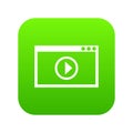 Program for video playback icon digital green Royalty Free Stock Photo