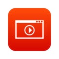 Program for video playback icon digital red