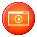 Program for video playback icon, flat style