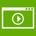 Program for video playback icon green Royalty Free Stock Photo