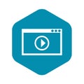 Program for video playback icon, simple style