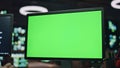 Programer coding chromakey computer datacenter closeup. Engineer writing code Royalty Free Stock Photo