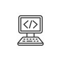 Programing, coding line icon