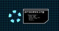 Programing coding process on terminal control panel. Data processing panel with grid line. over 4k resolution coding panel