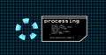 Programing coding process on terminal control panel. Data processing panel with grid line. over 4k resolution coding panel