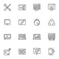 Programing and web design line icons set