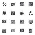 Programing and web design vector icons set