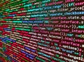 Programing workflow abstract algorithm concept. Php code on blue background in code editor. Programming code abstract technology Royalty Free Stock Photo