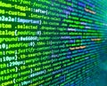 Programing workflow abstract algorithm concept. Programming, webdesign HTML printed code. Developer working on source codes on Royalty Free Stock Photo