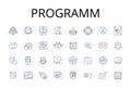 Programm line icons collection. Project, System, Application, Application software, Software program, Computer software